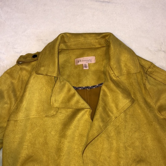 Philosophy Yellow Faux Suede Jacket with Pockets - Picture 2 of 6